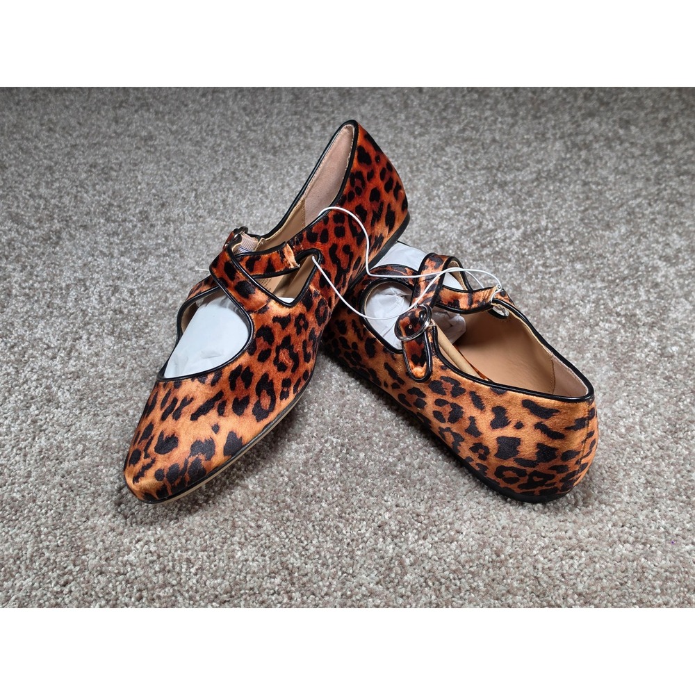 A New Day Tamsin Leopard Print Mary Jane Flats Brown Black Size 11 NWT - Picture 4 of 6